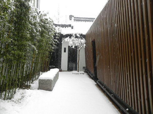 八壶精舍院内雪景