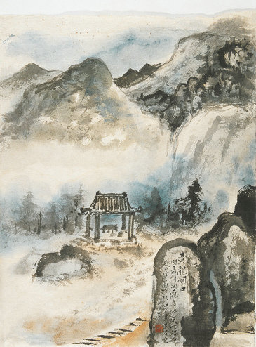 唐云山水画