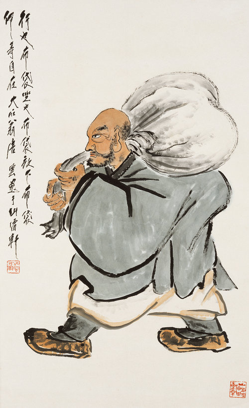 8 唐云 国画 《布袋和尚》