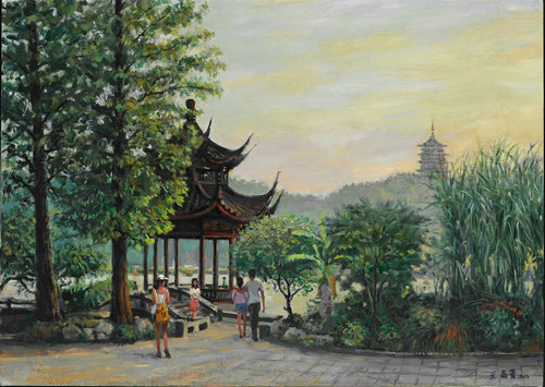 西湖游春