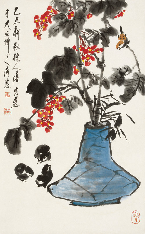瓶花小鸡