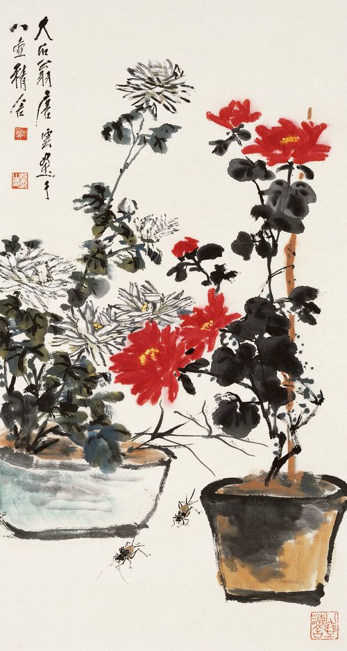 秋虫秋卉图