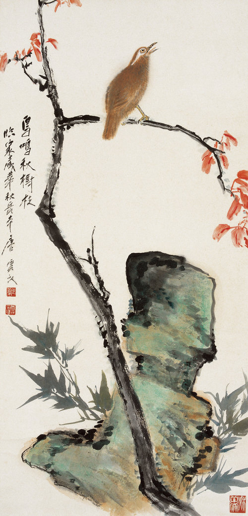 秋树鸣禽