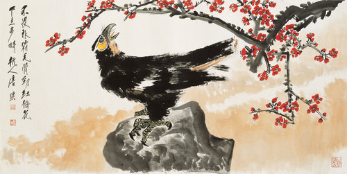 雄鹰傲梅