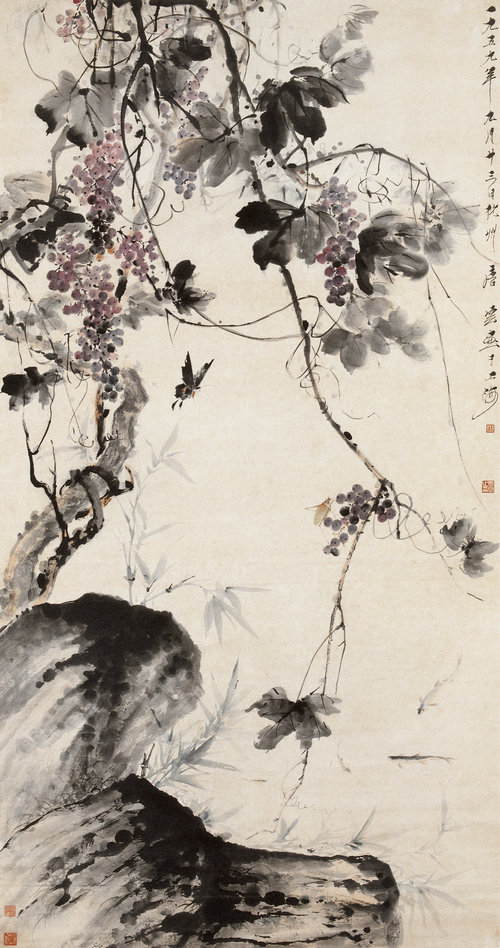 葡萄魚蝶圖