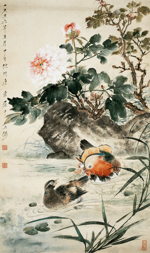 牡丹鴛鴦圖