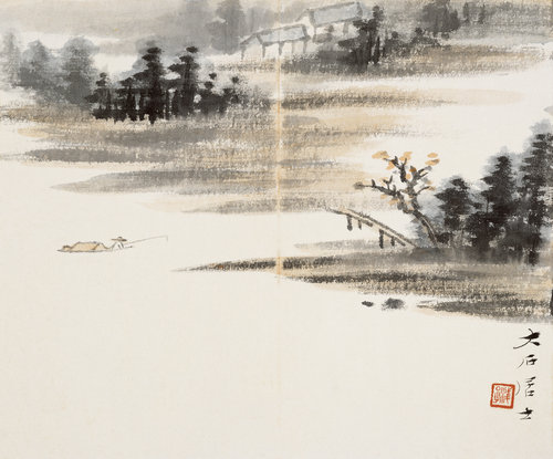 仿石濤山水圖册(之五）
